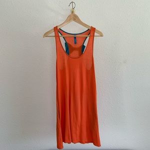Orange Tank Dress With Pockets